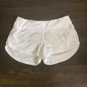 White lululemon Speed up shorts